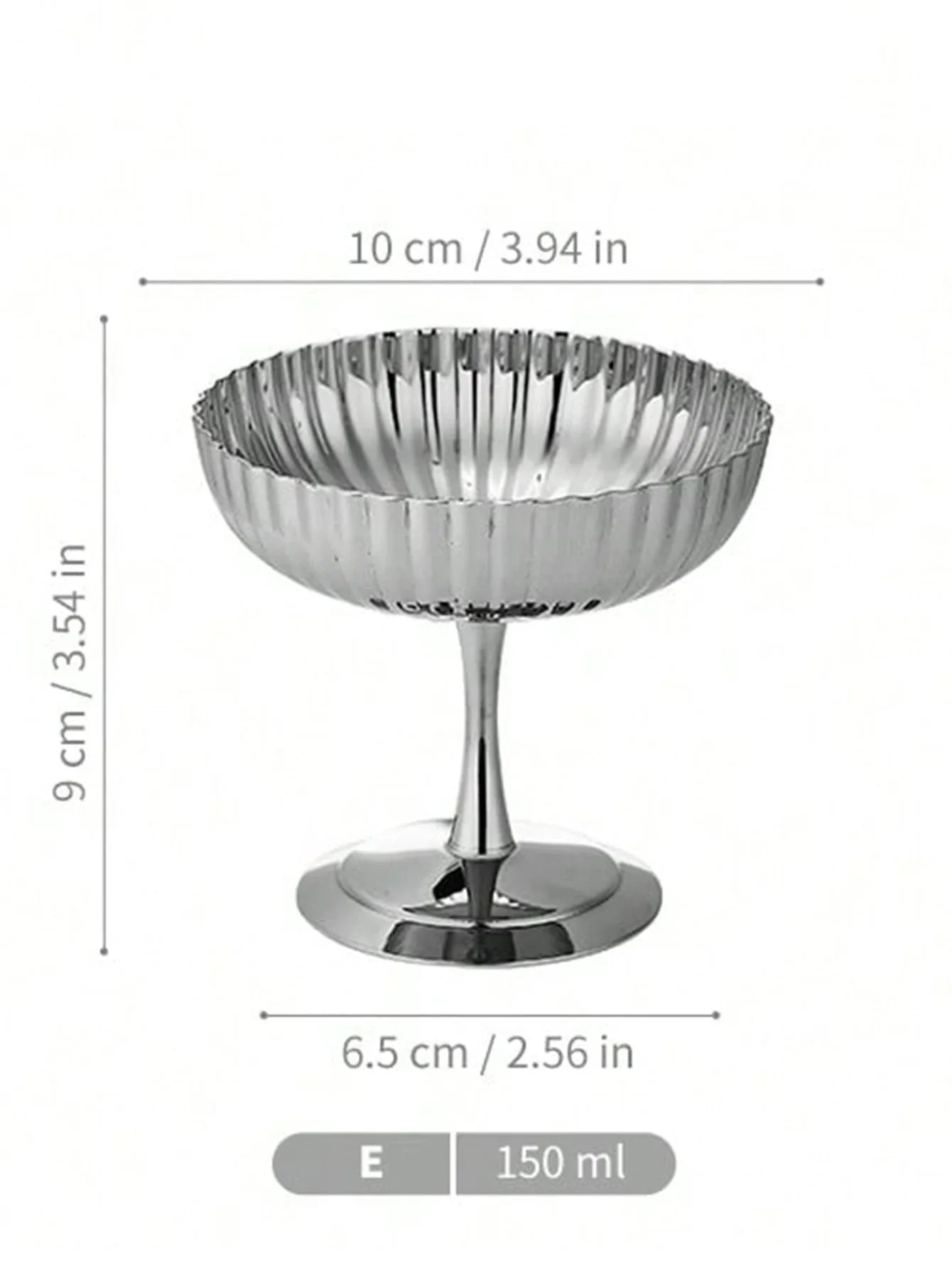 1pc Dessert Plate, Vegetable Bowl, Stainless Steel Ice Cream Cup, Tall Cup, Afternoon Tea Pudding Dessert Cup Cute Plates