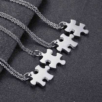 Personalized Puzzle Necklace Friendship Customized Pendant 2/3/4/5 Pieces Best Friends BFF Stainless Steel Bridesmaid Gift