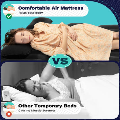 Car Mattress, SUV Car Air Mattresses with 2 Cushions and Pump, Thicker Air Bed for Travel, Camping, Removable Home Furniture