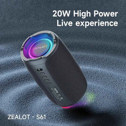 S61 Bluetooth Speaker,with IPX6 Waterproof Protection and Outdoor Bass Sound for Backyard and Beach Party,10W Loudspeaker