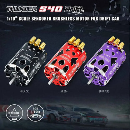 Rocket-RC Thunder 540 Sensored Brushless Motor 10.5T 13.5T 2-3S 3.175 mm Shaft for 1/10 RC Racing Drift Car Parts Surpass Hobby