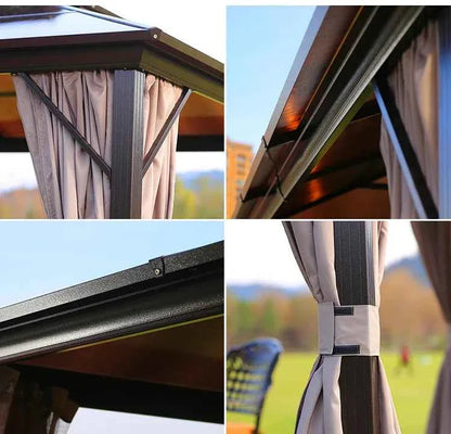 Direct Sales Double Roof Gazebo Aluminum Frame Waterproof Sun Shelter for Garden Outdoor Patio Rustproof Canopy