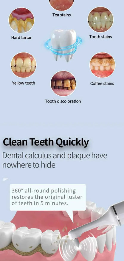 Xiaomi Electric Sonic Vibration Dental Scaler Teeth Whitening Plaque Calculus Stains Tartar Removal Toothbrush Tooth Clean NEW