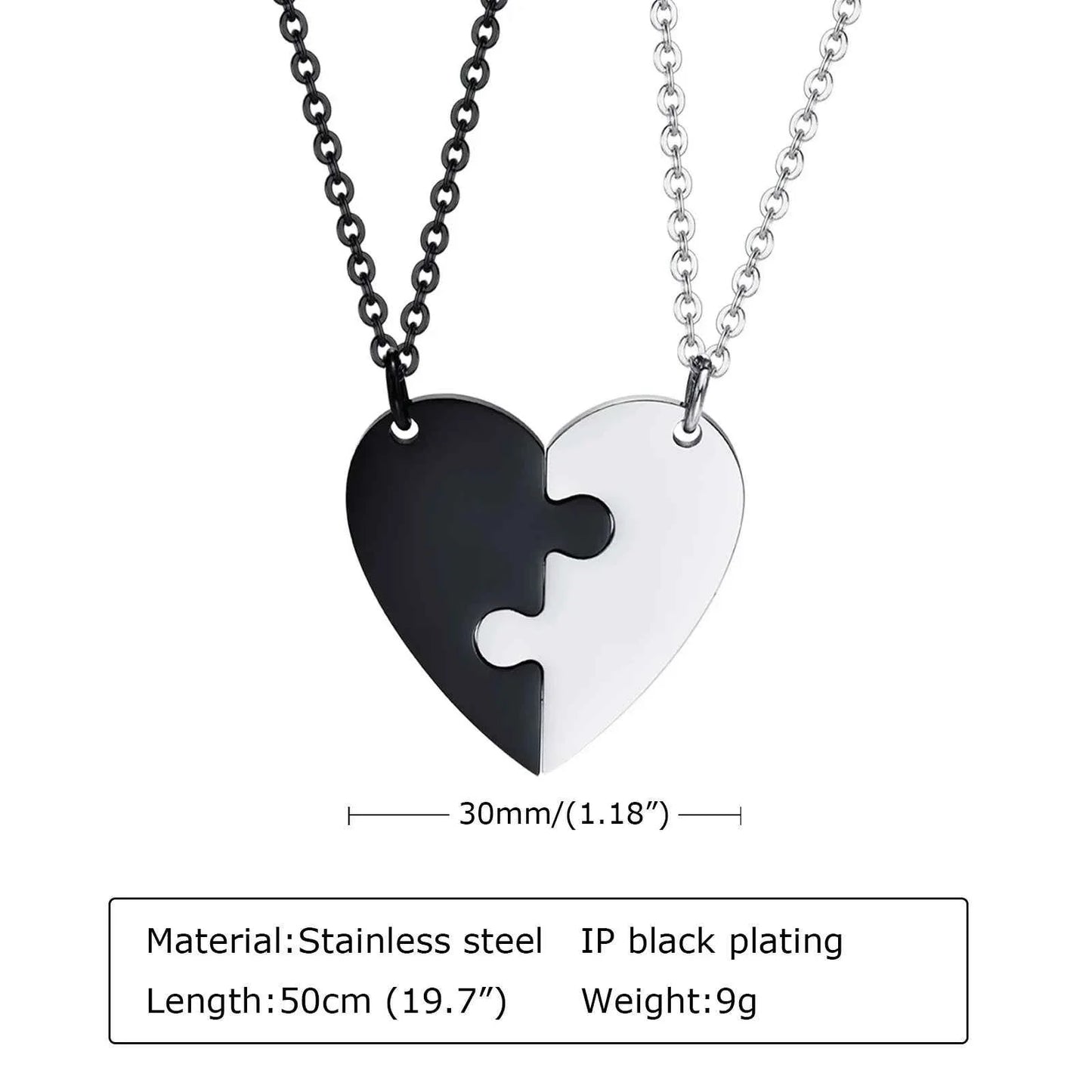 Custom Engrave BFF Friendship Necklaces for 2 Best Friends Gifts, Couple Heart Love Forever Pendant Female BFF Necklaces Set