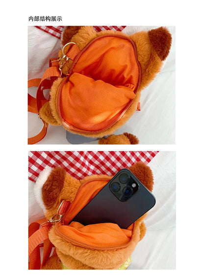 New Zootopia Doll Crossbody Bag Cartoon Judy Hopps Shoulder Bag Holiday Gift Large Capacity Portable Storage Commuter Bag