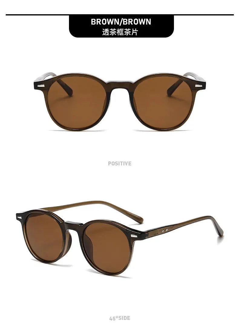 Stylish Round Frame Sunglasses Men Women Casual Vintage Outdoor Sports Eyewear Unisex Ultralight UV400 Sun Glasses Goggles