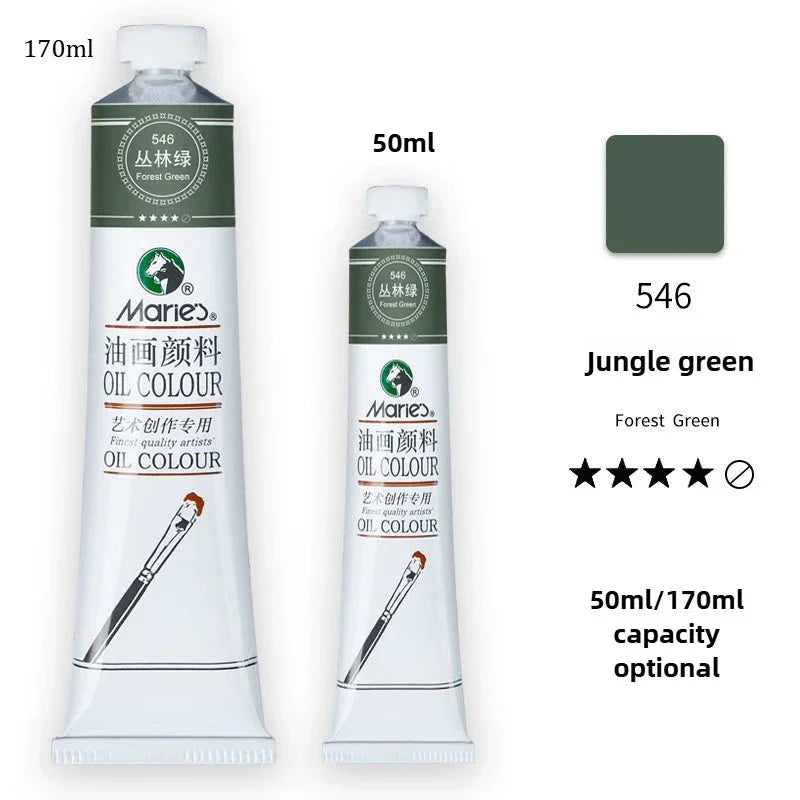 Marie's Oil Paint 170ML Oil Painting Art Creation Pigment Large Oil Paint Paint Single Commonly Used 24 Colors