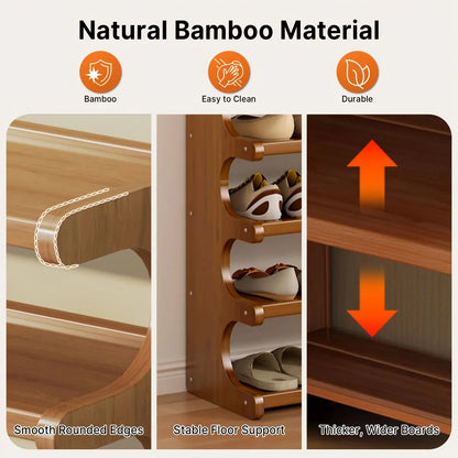 Multi-Tier Shoe Storage Rack, Compact Space-Saving Easy Assembly, Square Shelves for Entryway Dorms Apartments Home Desk Drawer
