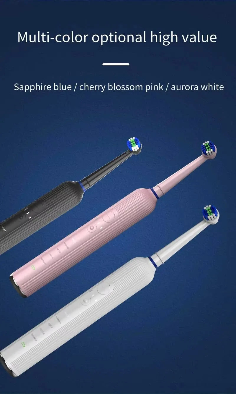 Compatible with Oral B Sonic Electric Toothbrush Smart Ultrasonic Dental Teeth Whitening Rechargeable Adult Tooth Brush 3 Head