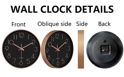 Minimalist Quartz Wall Clock Cubic Digital Clock Modern Style Silent Non Ticking Living Room Bedroom Office Clock 8/10/12 Inch