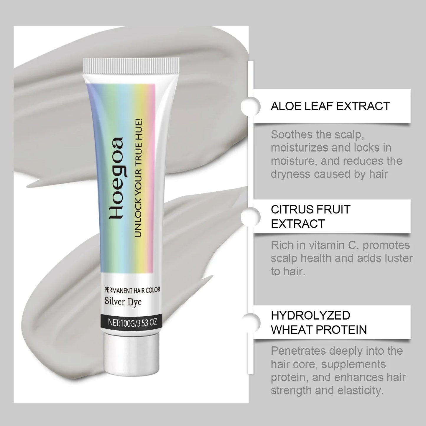 Hoegoa Grey Hair Cream Long Lasting Colour Lock Nourishing Phytocare Trendy Hair Colour Hairdresser