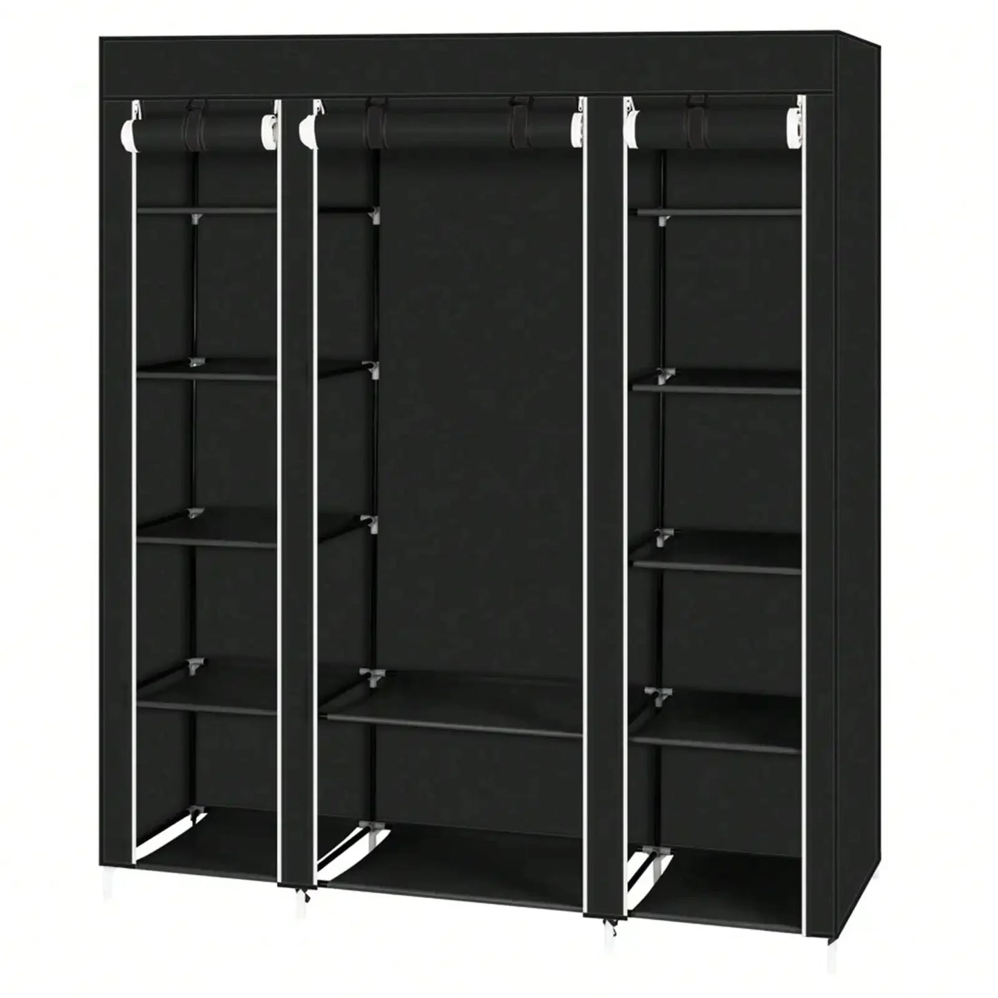 Efoee 69 Inch Wardrobe Organizer, Bedroom Portable Wardrobe, Clothes Rail With Non-Woven Cover, Clothes Storage Rack
