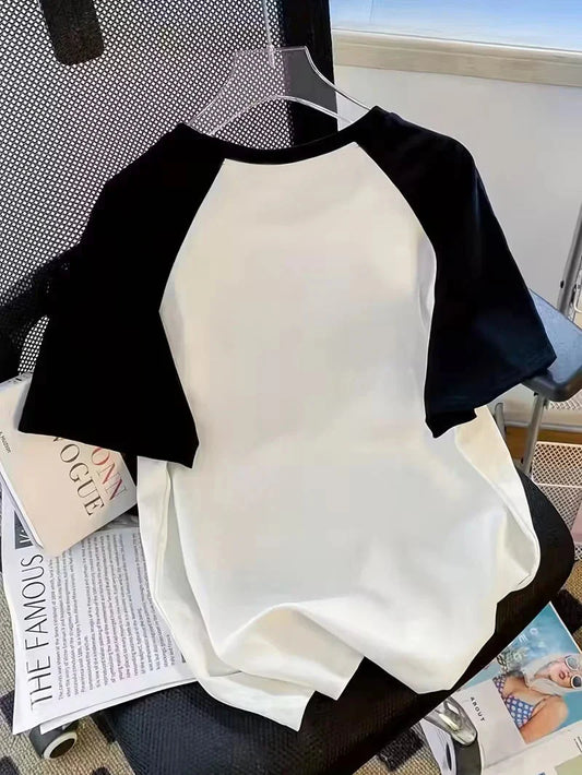Women's Paris France Letter Print Crew Neck Short Sleeve T Shirt 90s Y2k Korean Style Tee Tops Casual Graphic T-Shirt Clothing