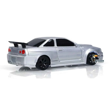RTR RC Dift Race Car 1/43 Scale 4WD Gyro Four-wheel Drive Radio Control High Speed Model 2.4G Racing Drifting Cars Gifts Toys