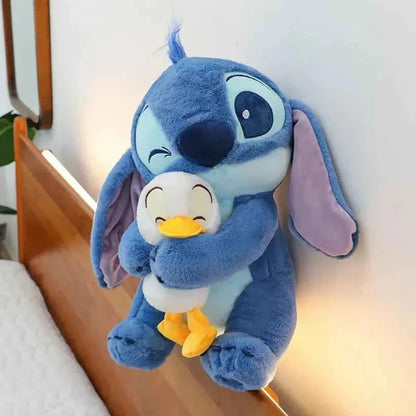 Disney Cute Stitching Duck Plush Toy Kawaii Cartoon Anime Plush Doll Sleep Pillow Soothing Toy Boy and Girl Birthday Gifts