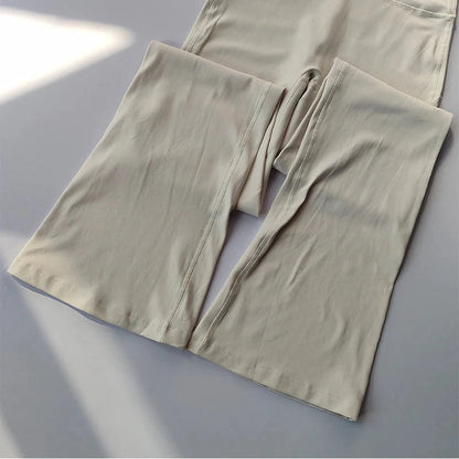 High-end Yoga Leggings Slim Yoga Pants High Waist Wide Leg Pants Bottoms Breathable Gym Casual Sports Bell Leggings Female