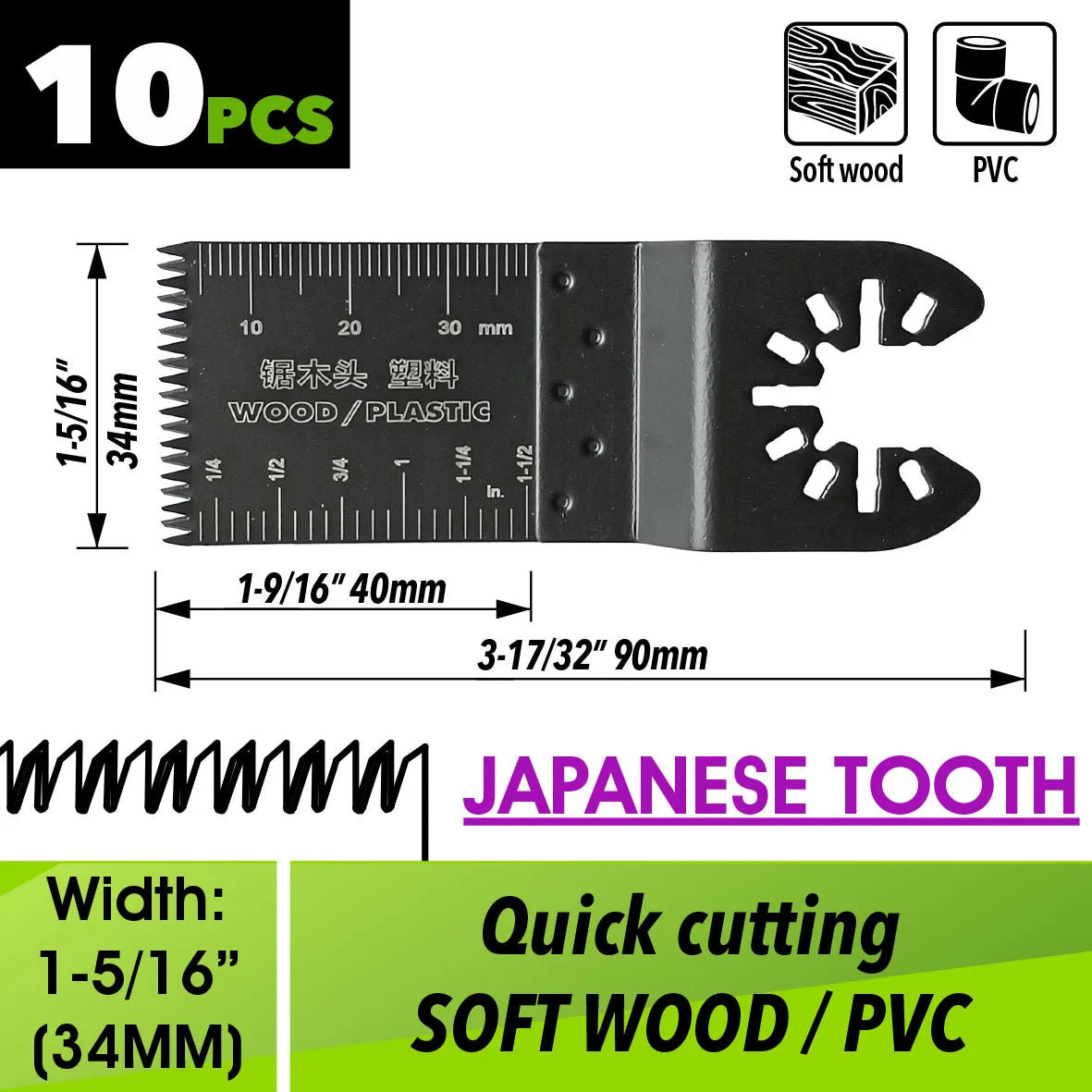 Oscillating Saw Blades Kit，Multitool Blades - Compatible with Milwaukee Dewalt  Worx Skil AEG Ryobi