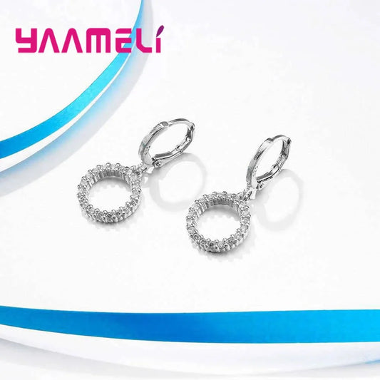 925 Sterling Silver Jewelry Set Necklace And Earrings For Women Party Wedding Engagement Accessories