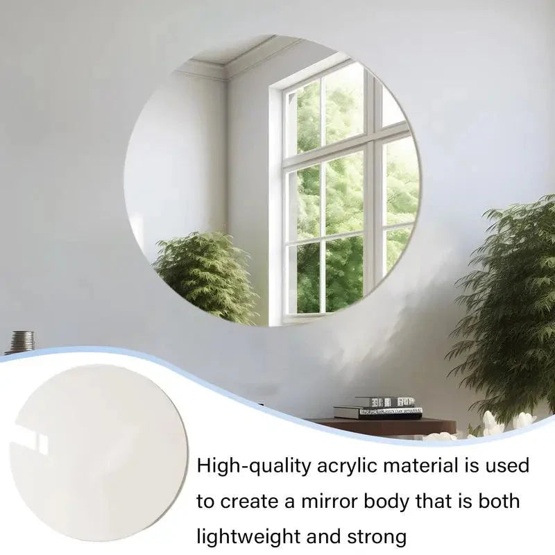 Acrylic Mirror Sheet Frameless Bathroom Wall Mirror Stickers Adhesive Bathroom Vanity Mirrors Waterproof Room Wall Decor For
