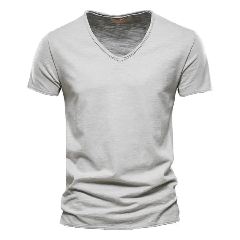 2025 New  Men T Shirt Tops V Neck Thin Short Sleeve Tees High Quality Men's Fashion Fitness Hot T-shirt For Men