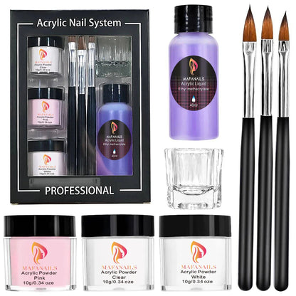 Nail Kit Set Acrylic Powder Monomer Acrylic Liquid For Nail Extension Professional Gel Manicure Set False Nails Art Tools Set *&
