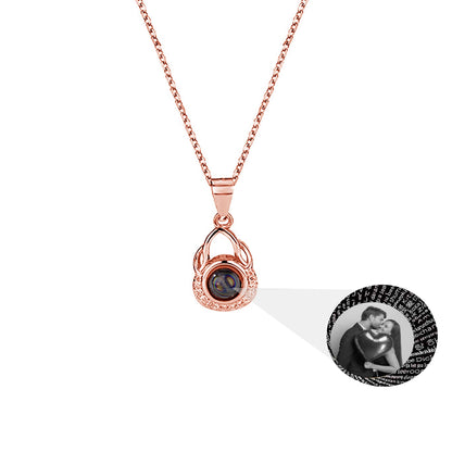 Valentine's Day Gift Photo Custom Projection Necklace Simple  Shaped Projection Necklace