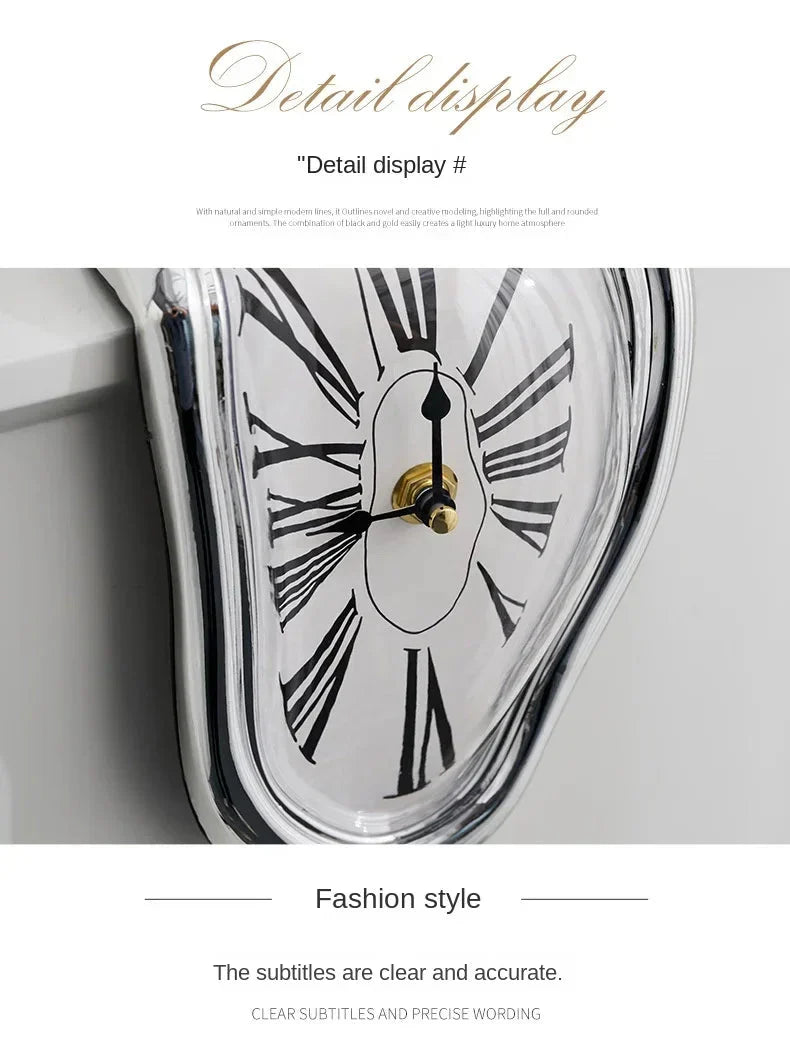 Novel Salvador Dali Style Melting Distorted Surreal Wall Clock