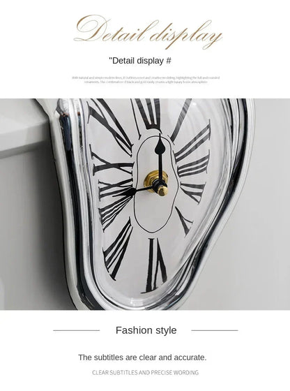 Novel Salvador Dali Style Melting Distorted Surreal Wall Clock