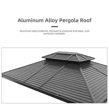 OneAlu Mobile Garden Gazebo - Aluminum Patio Pergola with Retractable Awning