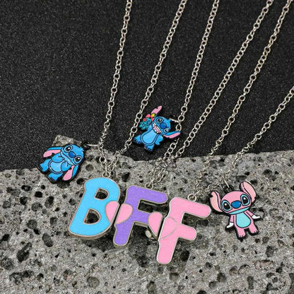 3Pcs/Set Best Friends Forever Stitch Toy BFF Necklace Set - Good Friends Friendship Gift for Girls And Boys
