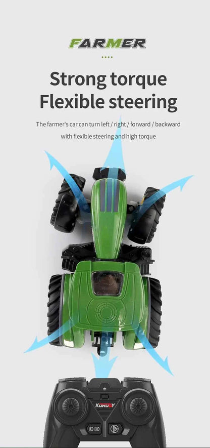 RC Farm Tractors Car 1/24 Radio Controlled Cars and Trucks 2.4G with Light Simulated Engineering Truck Model Toys for Children