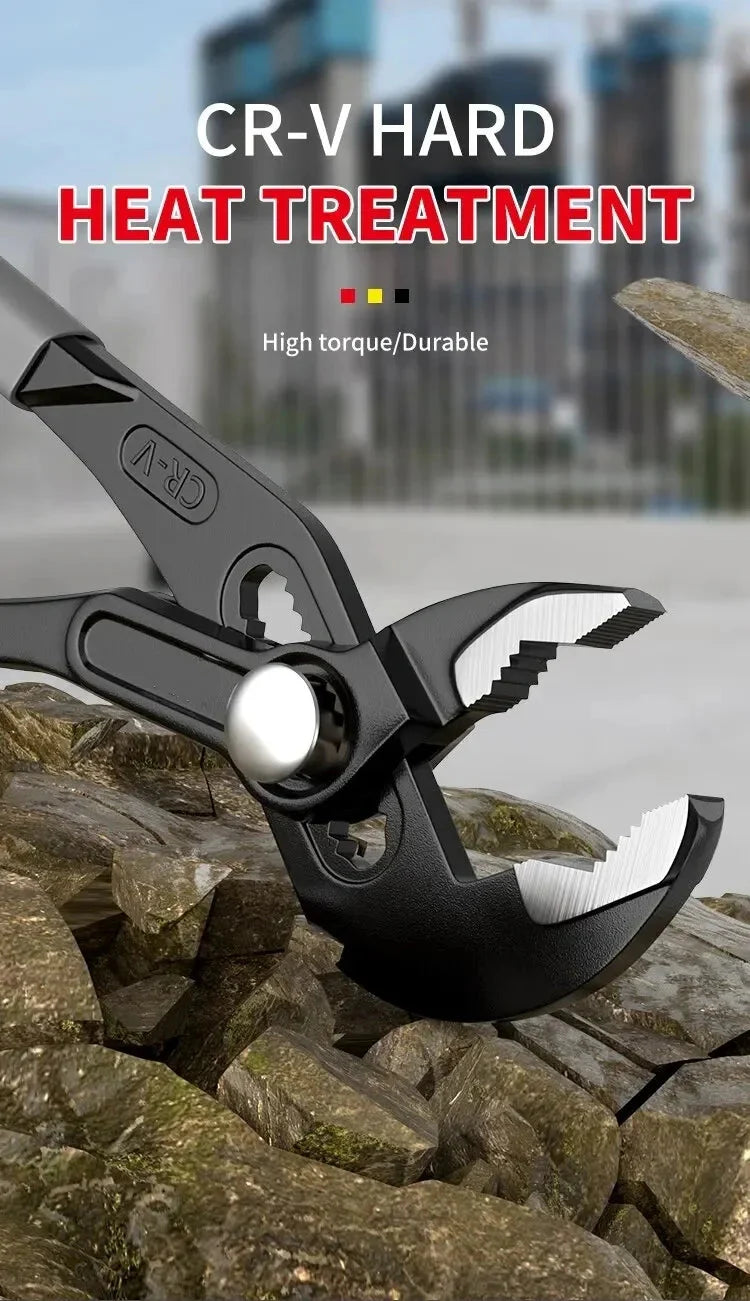 Water Pump Pliers Quick-Release Plumbing Pliers Pipe Wrench Adjustable Water Pipe Clamp Pliers Household Hand Tools Multi-functi