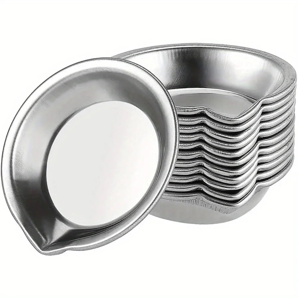 5/10/20pcs Durable Stainless Steel Paint Palette Set,Round Mixing Trays for Artists - Metal Art Supplies for Home and School Use