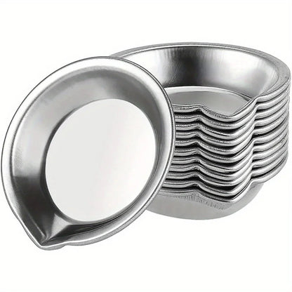 5/10/20pcs Durable Stainless Steel Paint Palette Set,Round Mixing Trays for Artists - Metal Art Supplies for Home and School Use