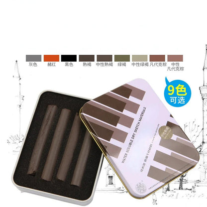 4 Pcs/box Sketch Charcoal Water-soluble Sketching Dry Materials Charcoal Brushes Charcoal Strips Art Painting Supplies
