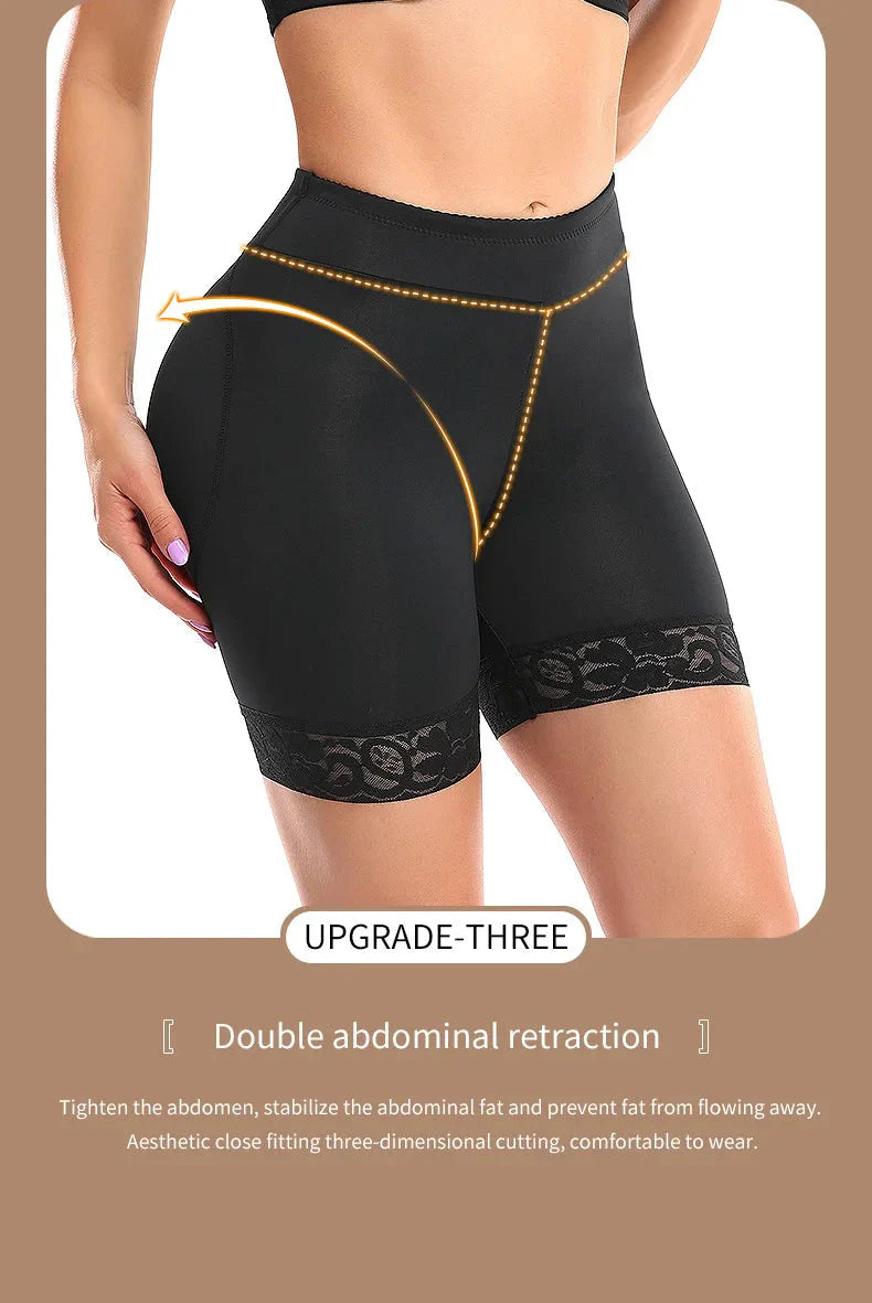 Women Butt Lifter Padded Lace Shapewear Thicker Butt Enhancer Control Panties Seamless Fake Buttock Underwear Big Booty Shorts