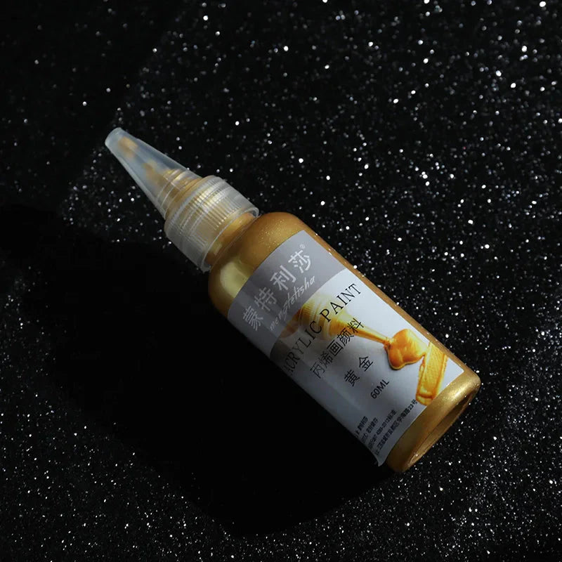 60ml Gold Paint Metallic acrylic paint waterproof not faded DIY painted Pigments