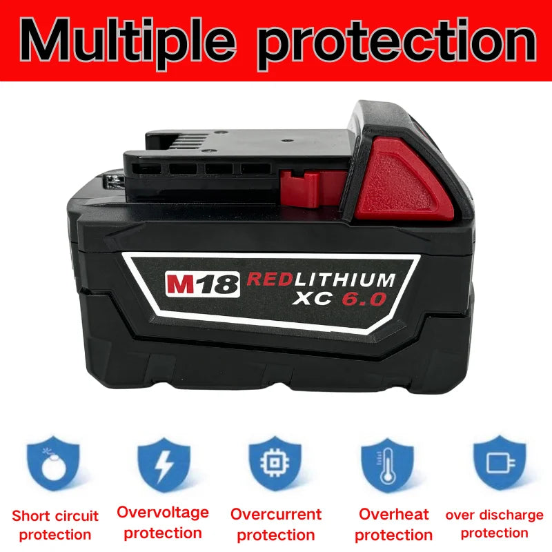For Milwaukee M18 9000mAh 18V Li-ion Replacement Battery M18B12 For Milwaukee 18V Tool 9.0Ah Rechargeable Battery 6A Charger