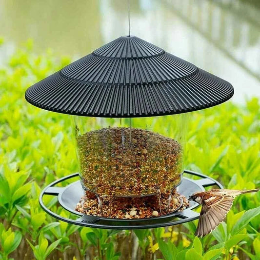 Outdoor Bird Feeding House Waterproof Gazebo Hanging Wild Bird Feeder Cage Outdoor Container With Hang Rope Bird Feeder Garden
