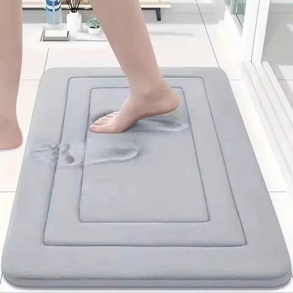 Bathroom Mat Non-slip Bathtub Basin Side Floor Carpet Memory Foam Super Absorbent Shower Room Mats Soft Bath Rug Bathroom Decor