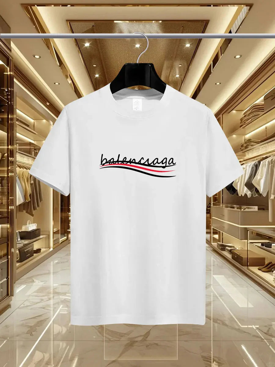 Parisian printed men's T-shirts, men's short-sleeved round-neck casual tops, international urban trends for summer and spring me