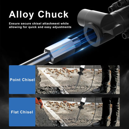 3600W Demolition Jack Hammer Electric Concrete Breaker Heavy Duty 2100 BPM Corded Power Rotary Hammer Drill with 2pcs Chisel Bit