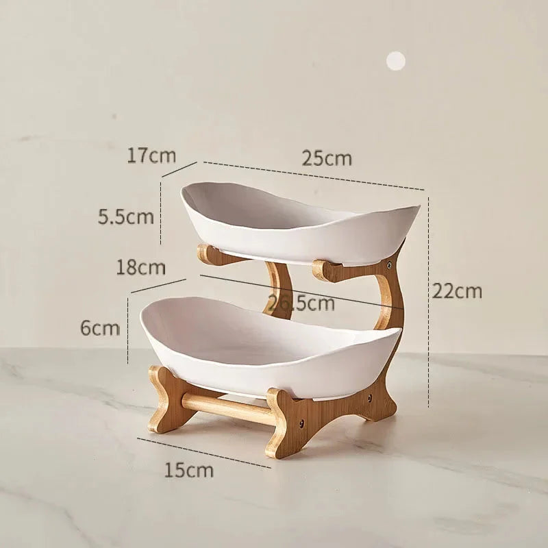 2/3 Layer Fruit Plate Home Snack Dish Creative Candy Dish Modern Dried Fruit Basket Living Room Plastic Cake Stand Snack Plates