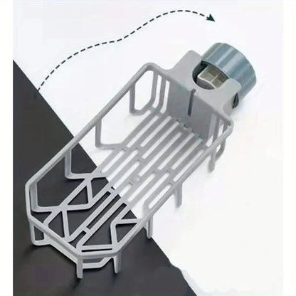 1 pc Lightweight faucet shelf - kitchen creative sink drain rack - non-perforated dishwashing rag sponge brush sink storage shel