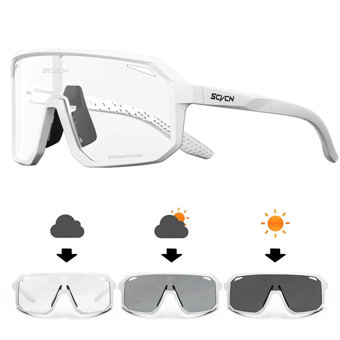 SCVCN Cycling Glasses Bike Mountain Bicycle Hiking Camping Golf UV400 Sunglasses Sport Protection Glasses for Men Women Baseball
