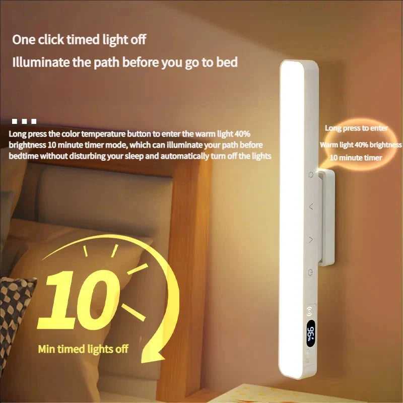 Touch Table Lamp Magnetic Desk Lamp Bulit-in Rechargeable Battery for Reading Cabinet Mirror Bedside Rechargeable Night Lights