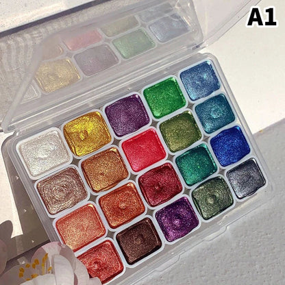 Art Watercolor Paint Oil Painting High Saturation Popular Semi-Solid 20 grids Color pigment