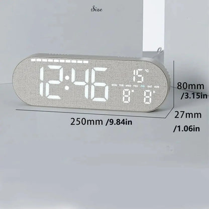 Minimalist Design Digital Wall Clock Silent Operation Nordic Style Alarm Clock Temperature Date Display Hanging Mount