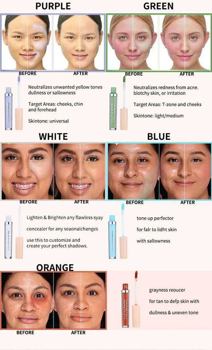 7-color Concealer Eye Dark Circles Red Spots Acne Marks Cover Liquid Concealer Face Foundation Correcting Skin Color Cosmetics