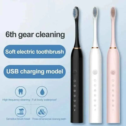 Sonic Electric Toothbrush for Adults IPX7 Waterproof DuPont Brush Head USB Rechargeable High Frequency Cleaning 6 Cleaning Modes